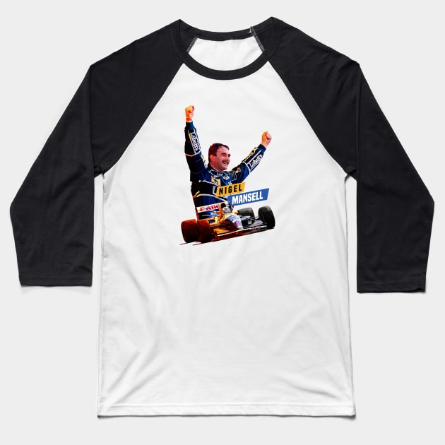 Nigel Mansell Baseball T-Shirt by pxl_g